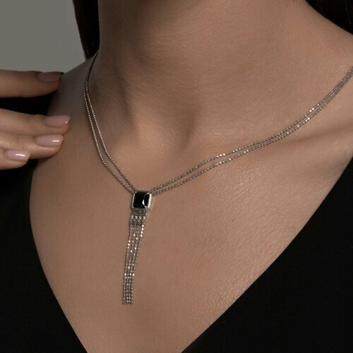 Колье Diamant 94-370-02083-1 длина 45 см вес 5.8 г серебро, оникс купить,NaN