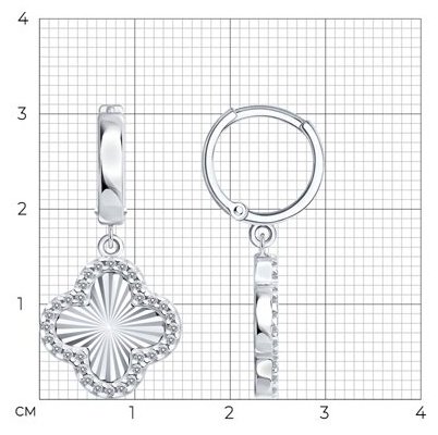 Серьги SOKOLOV 94027287 вес 4.07 г серебро, фианит купить,NaN