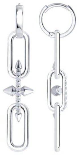 Серьги SOKOLOV 94027294 вес 8 г серебро, фианит купить,NaN