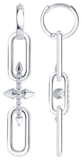 Серьги SOKOLOV 94027294 вес 8 г серебро, фианит купить,NaN