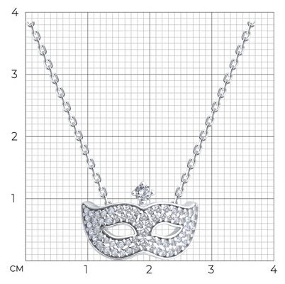 Колье SOKOLOV 94071217 длина 38 см вес 3.89 г серебро, фианит купить,NaN