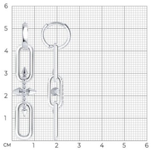 Серьги SOKOLOV 94027294 вес 8 г серебро, фианит купить,NaN