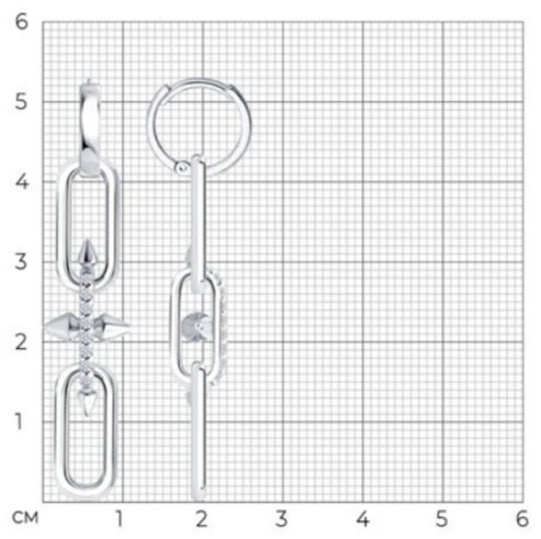 Серьги SOKOLOV 94027294 вес 8 г серебро, фианит купить,NaN