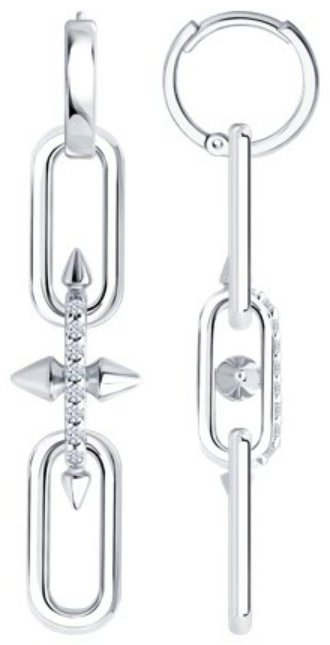 Серьги SOKOLOV 94027294 вес 8.1 г серебро, фианит купить,NaN
