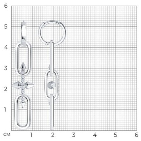 Серьги SOKOLOV 94027294 вес 8.1 г серебро, фианит купить,NaN