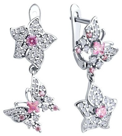 Серьги SOKOLOV 94026864 вес 4.72 г серебро, фианит купить,NaN