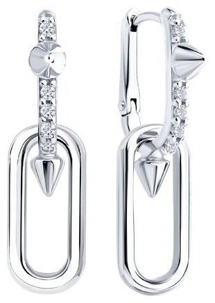 Серьги SOKOLOV 94027295 вес 4.5 г серебро, фианит купить,NaN