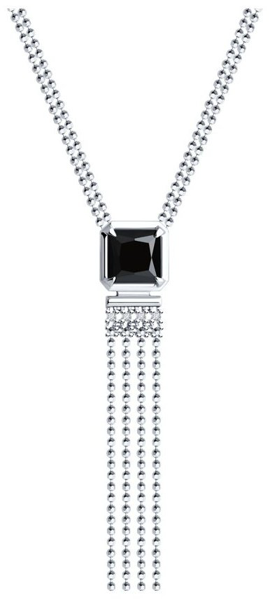 Колье Diamant 94-370-02083-1_40 длина 40 см вес 5.25 г серебро, оникс купить,NaN