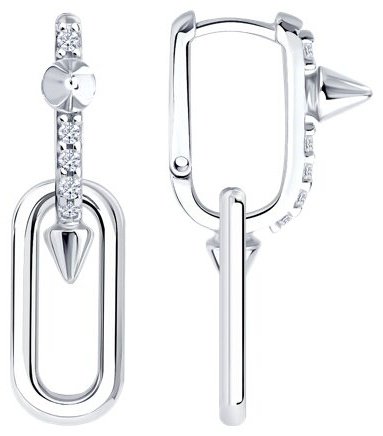 Серьги SOKOLOV 94027295 вес 4.5 г серебро, фианит купить,NaN