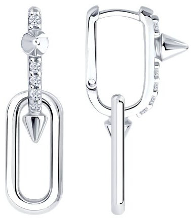 Серьги SOKOLOV 94027295 вес 4.5 г серебро, фианит купить,NaN