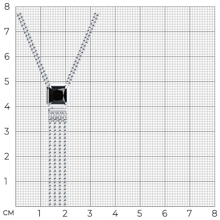 Колье Diamant 94-370-02083-1_40 длина 40 см вес 5.25 г серебро, оникс купить,NaN