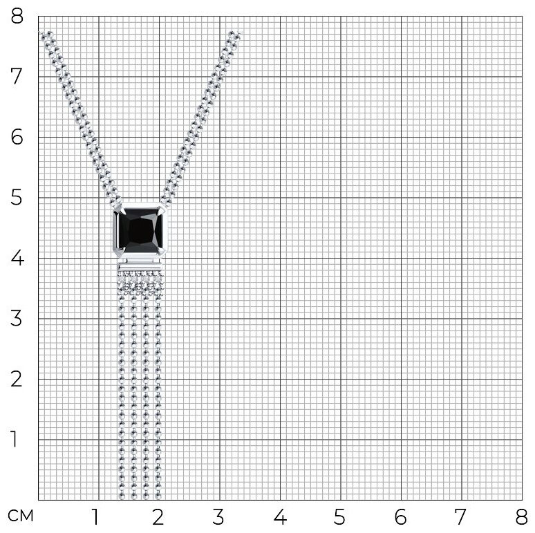 Колье Diamant 94-370-02083-1_40 длина 40 см вес 5.25 г серебро, оникс купить,NaN