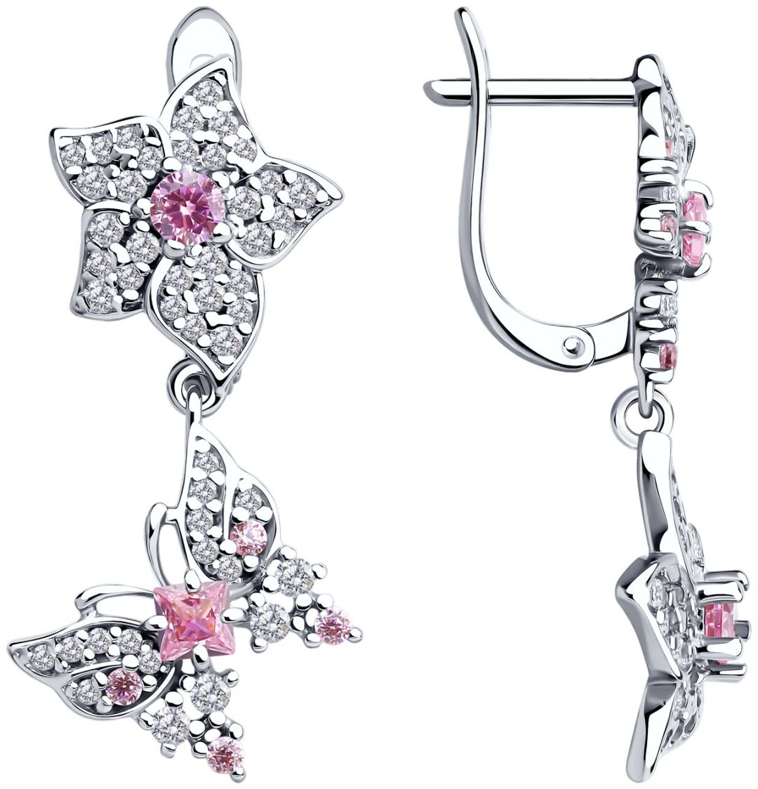 Серьги SOKOLOV 94026864 вес 4.78 г серебро, фианит купить,NaN
