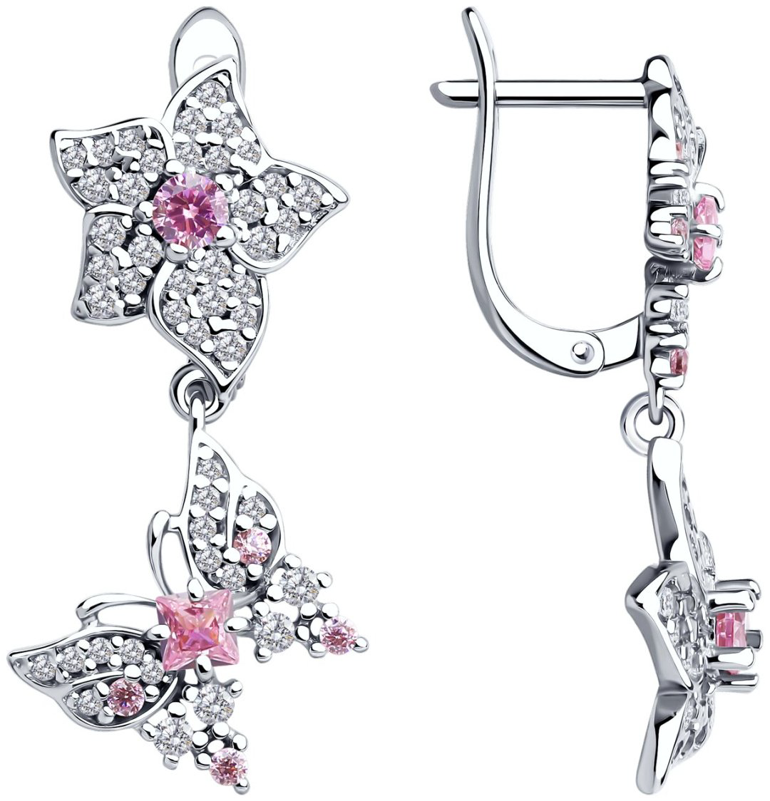 Серьги SOKOLOV 94026864 вес 4.78 г серебро, фианит купить,NaN