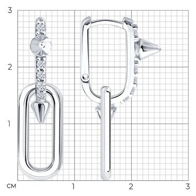 Серьги SOKOLOV 94027295 вес 4.5 г серебро, фианит купить,NaN