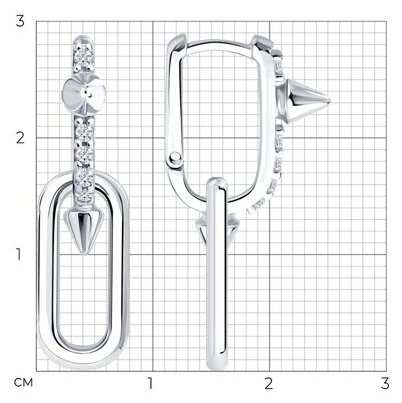 Серьги SOKOLOV 94027295 вес 4.5 г серебро, фианит купить,NaN
