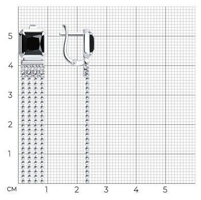 Серьги-цепочки SOKOLOV 94-321-02083-1_s вес 4.58 г серебро, фианит, оникс купить,NaN