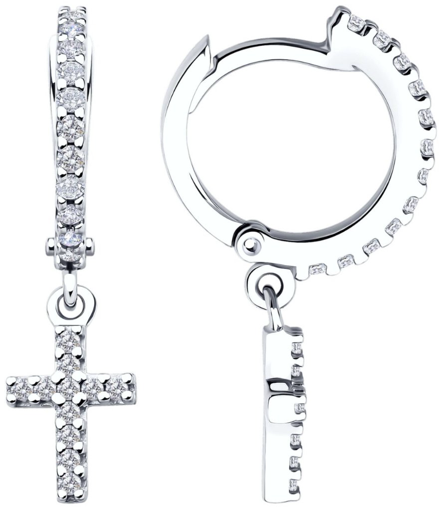 Серьги SOKOLOV 94026865 вес 2.49 г серебро, фианит купить,NaN