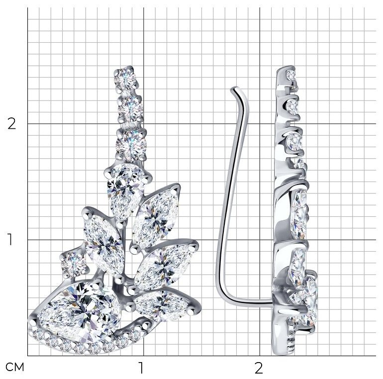 Кафф Diamant 94-120-00471-1 вес 3.73 г серебро, фианит купить,NaN