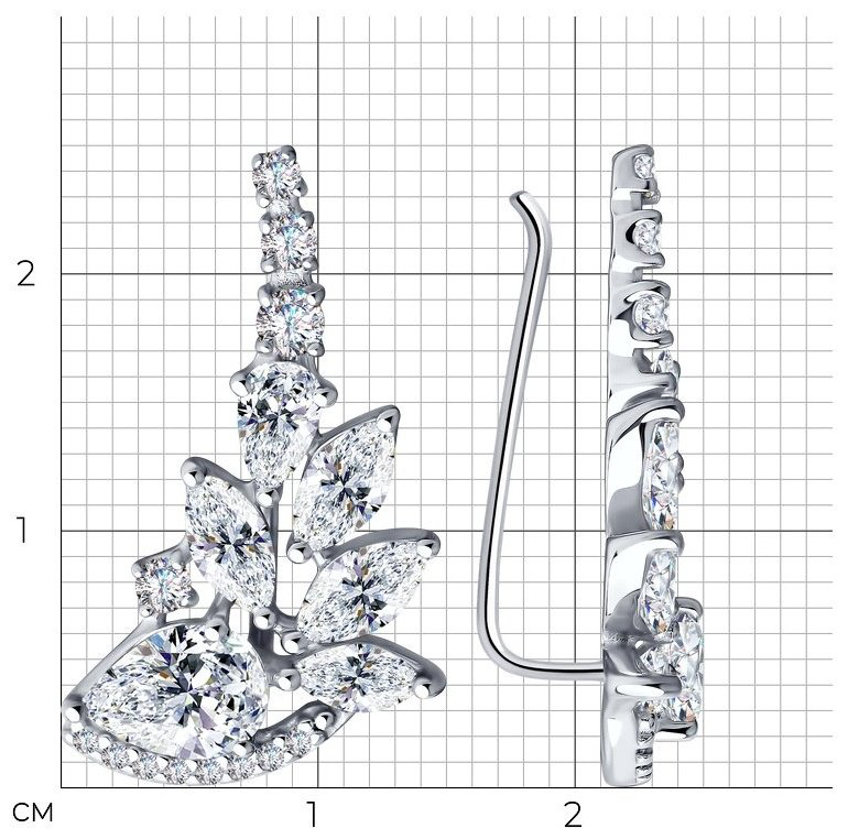 Кафф Diamant 94-120-00471-1 вес 3.73 г серебро, фианит купить,NaN