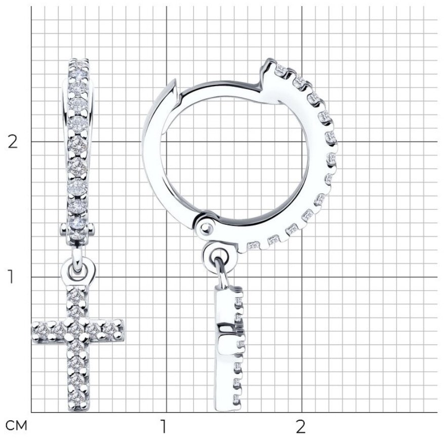 Серьги SOKOLOV 94026865 вес 2.49 г серебро, фианит купить,NaN