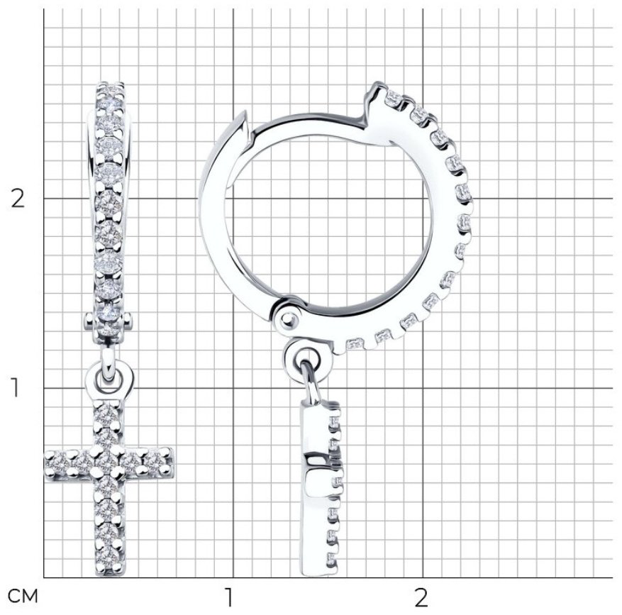 Серьги SOKOLOV 94026865 вес 2.49 г серебро, фианит купить,NaN