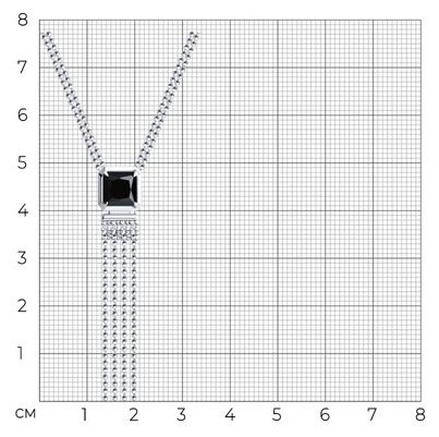 Колье Diamant 94-370-02083-1_45 длина 45 см вес 5.67 г серебро, фианит, оникс купить,NaN