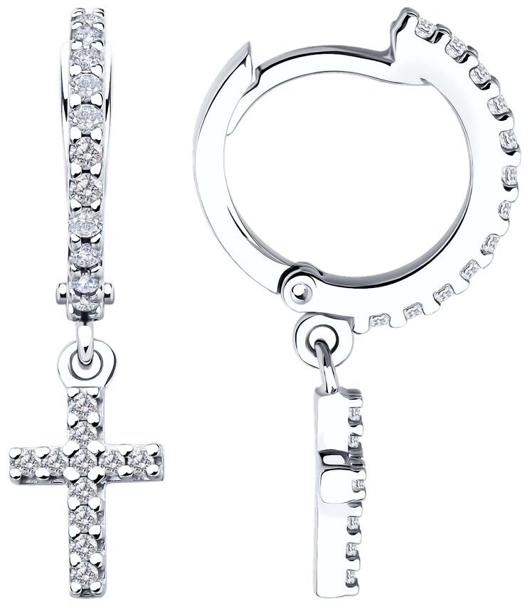 Серьги SOKOLOV 94026865 вес 2.5 г серебро, фианит купить,NaN