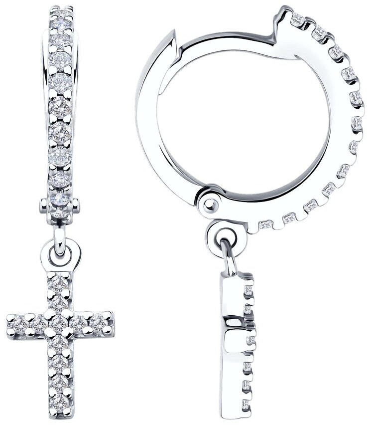 Серьги SOKOLOV 94026865 вес 2.5 г серебро, фианит купить,NaN