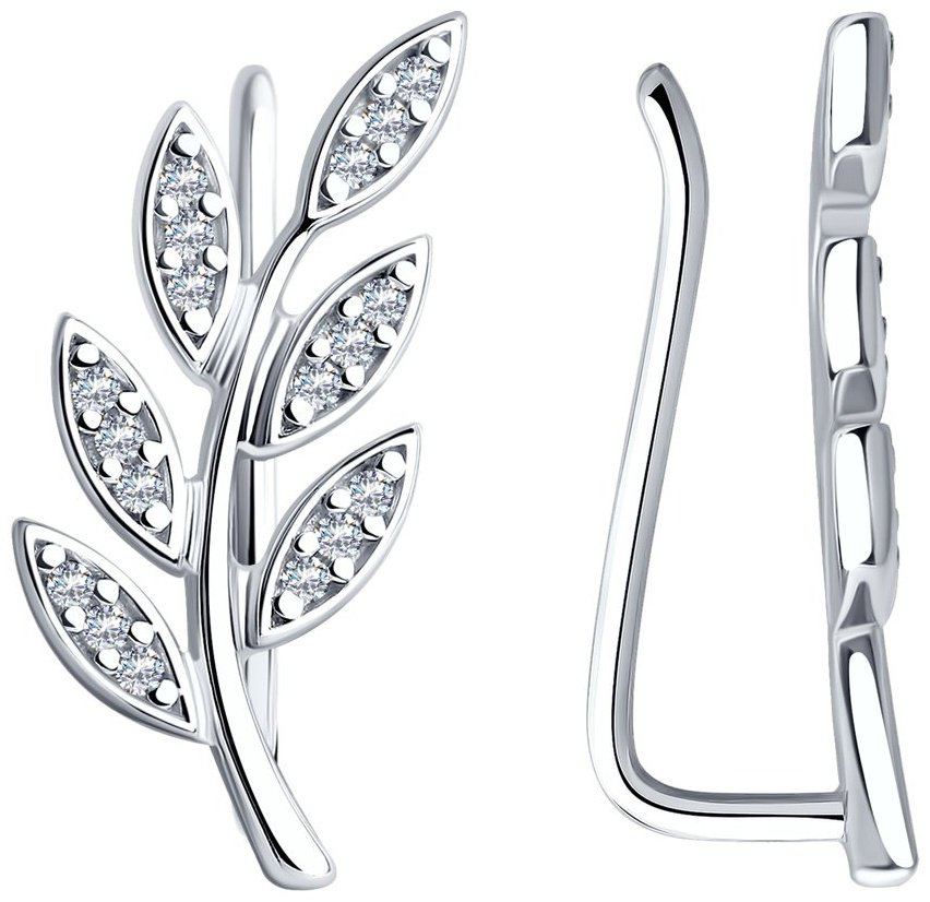 Кафф Diamant 94-120-01046-1 вес 2 г серебро, фианит купить,NaN