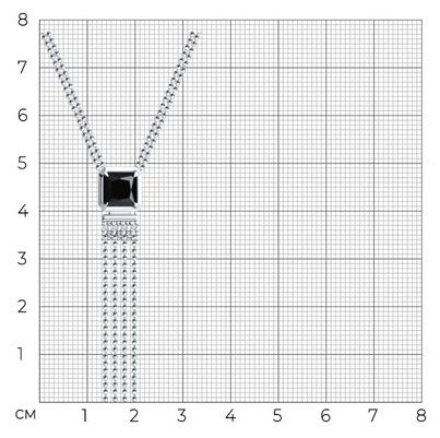 Колье Diamant 94-370-02083-1_s длина 50 см вес 5.67 г серебро, фианит, оникс купить,NaN
