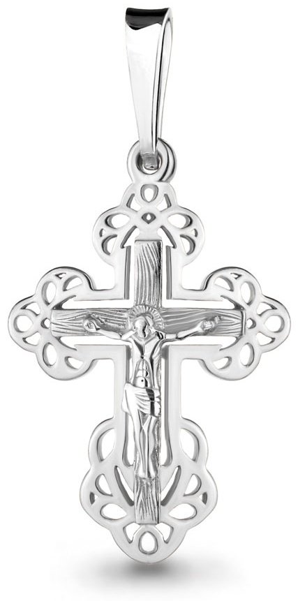 Крестик AQUAMARINE 12926.5 вес 1.5 г серебро, без вставок купить,NaN