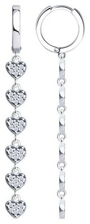 Серьги SOKOLOV 94026866 вес 5.28 г серебро, фианит купить,NaN