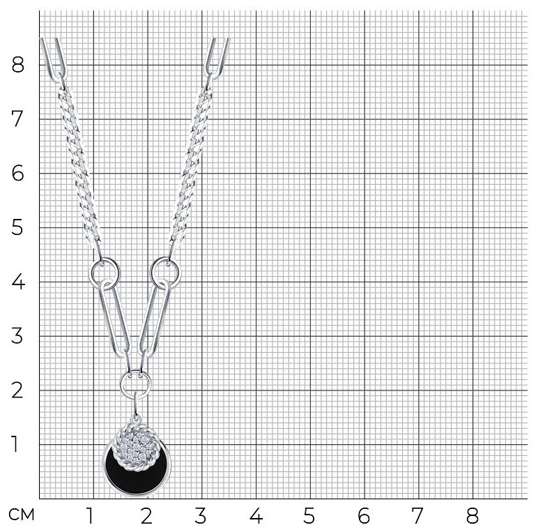 Колье Diamant 94-370-02279-1_45 длина 45 см вес 12.56 г серебро, агат купить,NaN