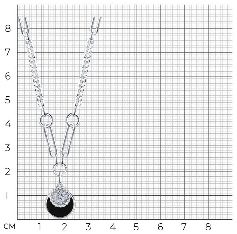Колье Diamant 94-370-02279-1_45 длина 45 см вес 12.56 г серебро, агат купить,NaN