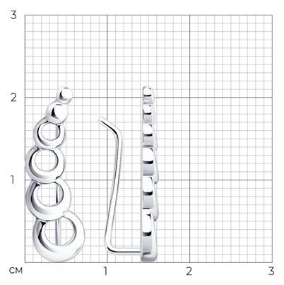 Кафф Diamant 94-120-01157-1 вес 1.7 г серебро, без вставок купить,NaN