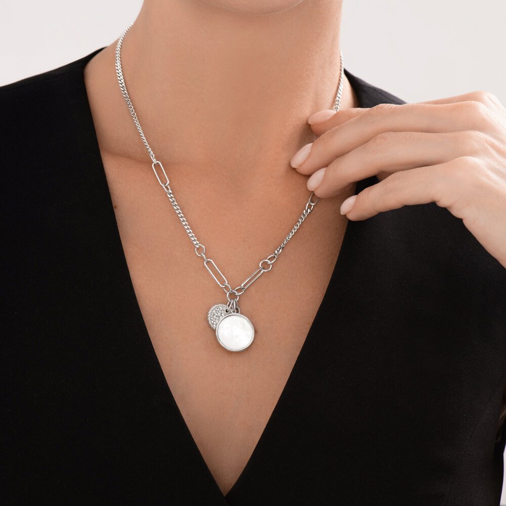 Колье Diamant 94-370-02303-1_45 длина 45 см вес 14.79 г серебро, перламутр купить,NaN