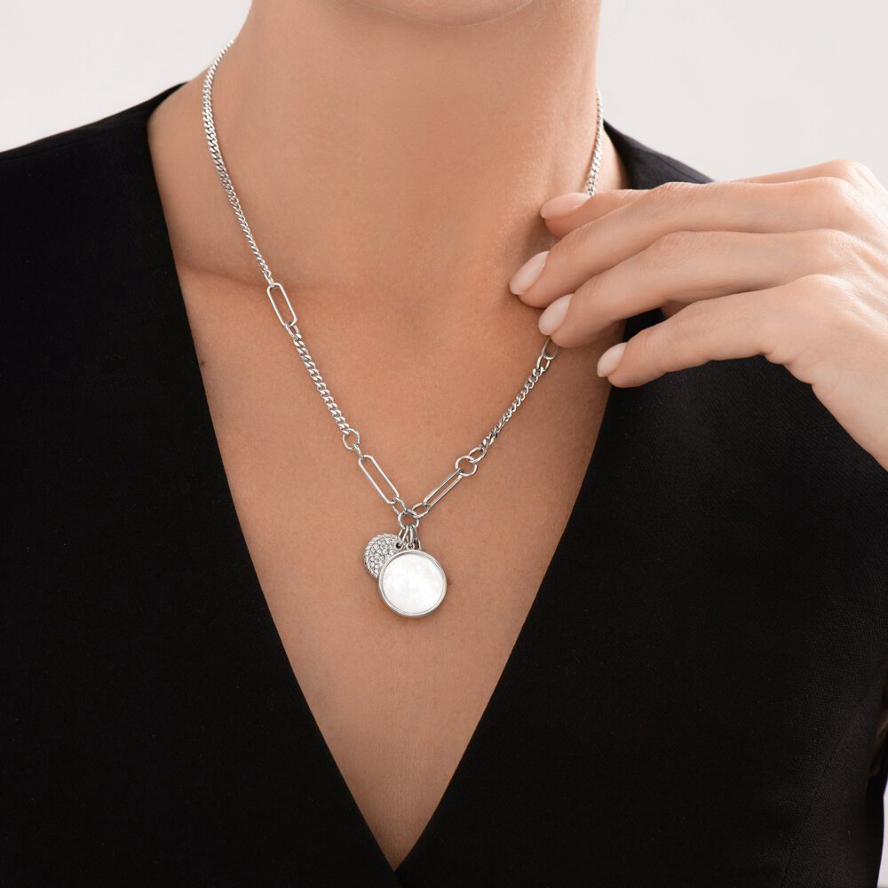 Колье Diamant 94-370-02303-1_45 длина 45 см вес 14.79 г серебро, перламутр купить,NaN
