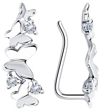 Кафф Diamant 94-120-01169-1 вес 1.19 г серебро, фианит купить,NaN