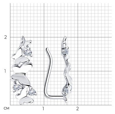 Кафф Diamant 94-120-01169-1 вес 1.19 г серебро, фианит купить,NaN