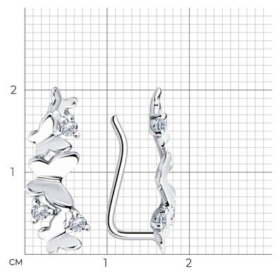 Кафф Diamant 94-120-01169-1 вес 1.19 г серебро, фианит купить,NaN