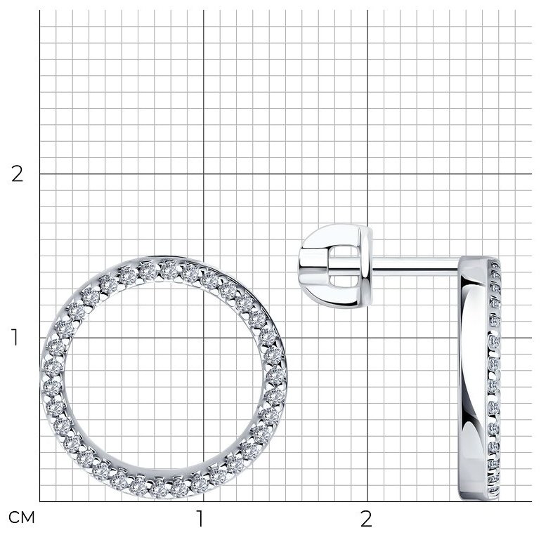 Серьги SOKOLOV 94026738 вес 3.54 г серебро, фианит купить,NaN