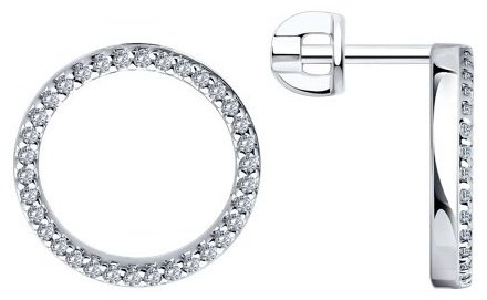 Серьги SOKOLOV 94026738_s вес 3.37 г серебро, фианит купить,NaN