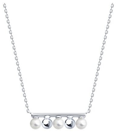 Колье Diamant D94-170-02377-1_s длина 40 см вес 2.18 г серебро, жемчуг купить,NaN