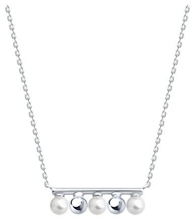 Колье Diamant D94-170-02377-1_s длина 40 см вес 2.18 г серебро, жемчуг купить,NaN