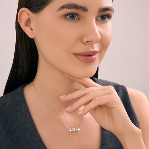 Колье Diamant D94-170-02377-1_s длина 40 см вес 2.18 г серебро, жемчуг купить,NaN