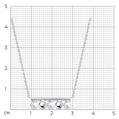 Колье Diamant D94-170-02377-1_s длина 40 см вес 2.18 г серебро, жемчуг купить,NaN
