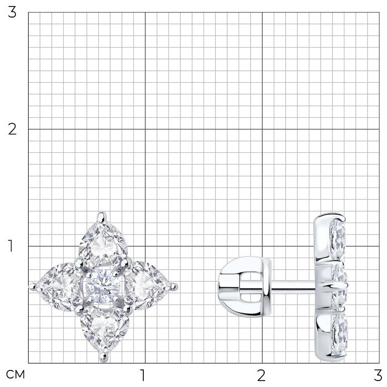 Серьги SOKOLOV 94026872 вес 2.65 г серебро, фианит купить,NaN