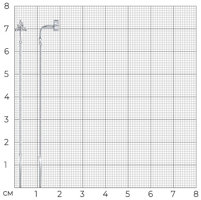 Серьги-цепочки SOKOLOV 94020563-sk22 вес 0.99 г серебро, фианит купить,NaN