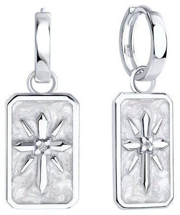 Серьги SOKOLOV 94026875 вес 6.8 г серебро, эмаль, фианит купить,NaN